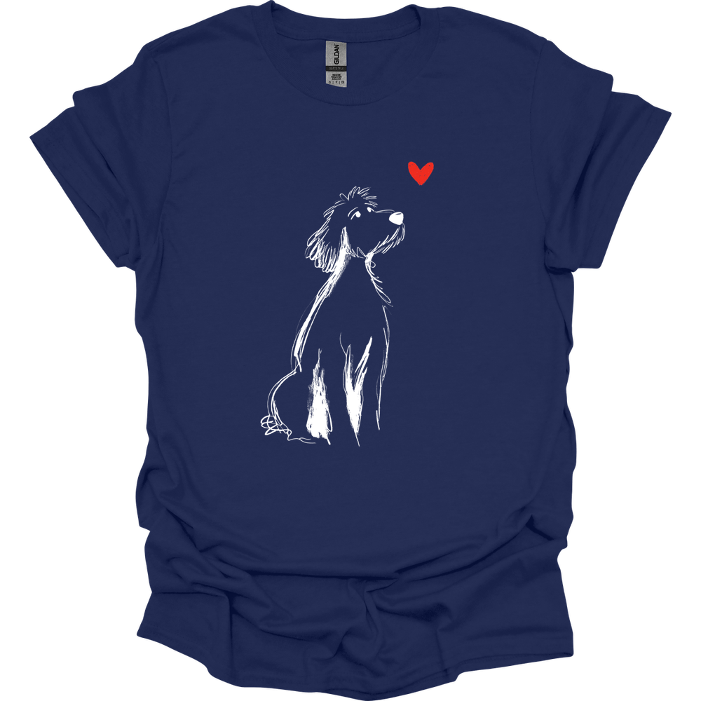 Golden Doodle - Sketch Dog T-Shirt - Navy