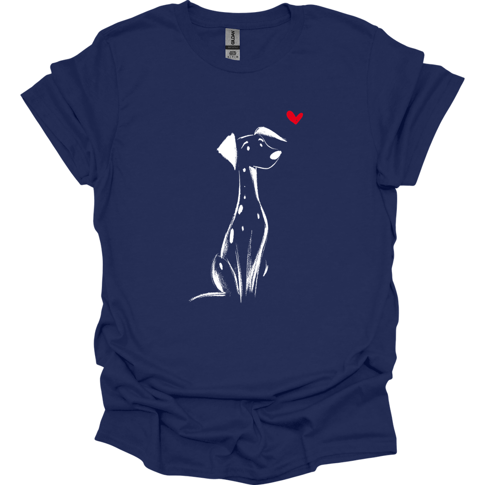 Dalmatian - Sketch Dog T-Shirt - Navy