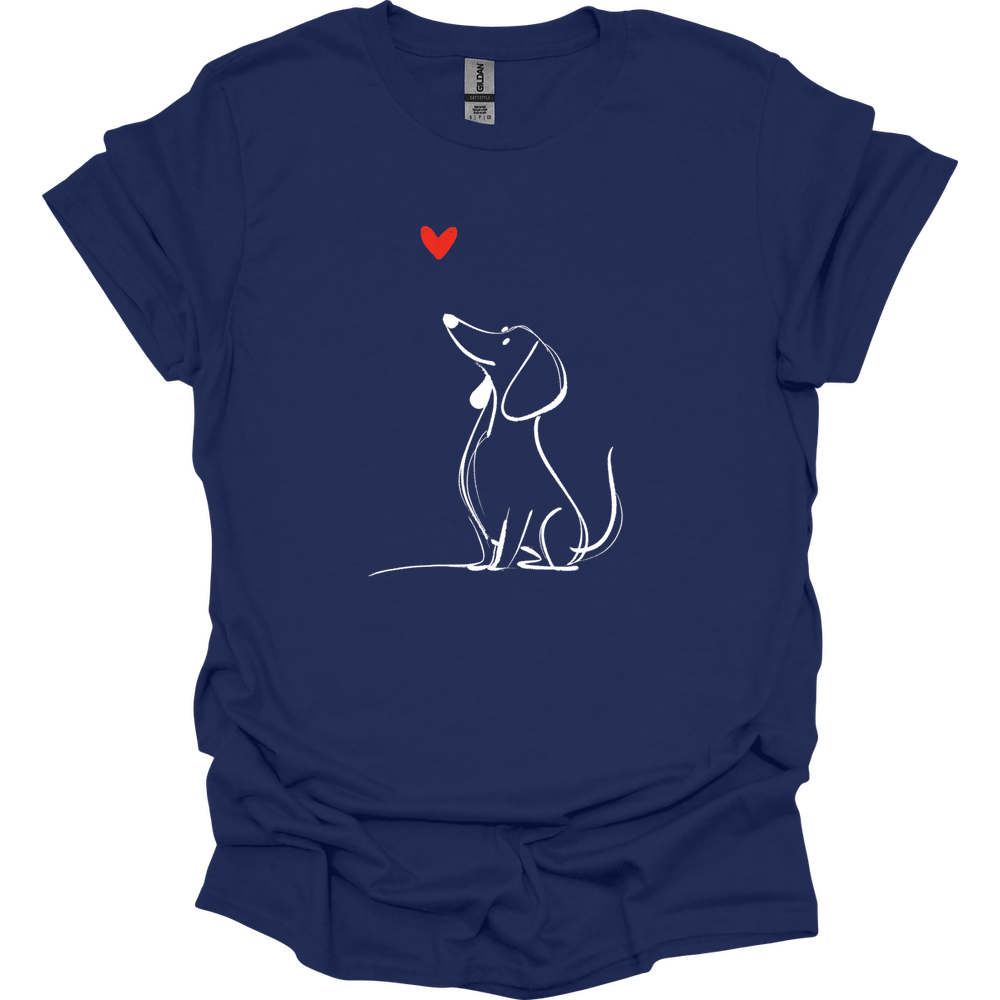 Dachshund - Sketch Dog T-Shirt - Navy