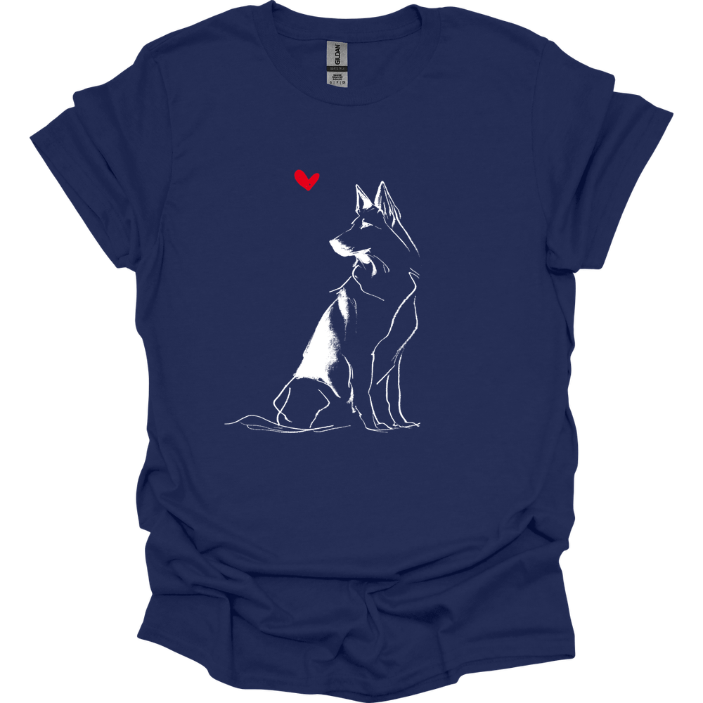 Dutch Shepherd - Sketch Dog T-Shirt - Navy