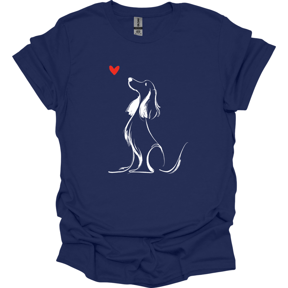 Cocker Spaniel - Sketch Dog T-Shirt - Navy