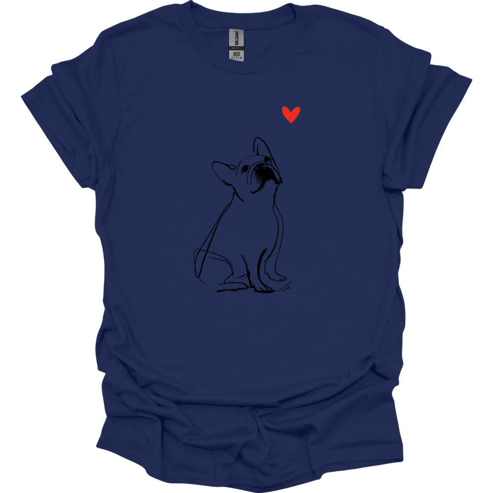 French Bulldog - Sketch Dog T-Shirt - Navy