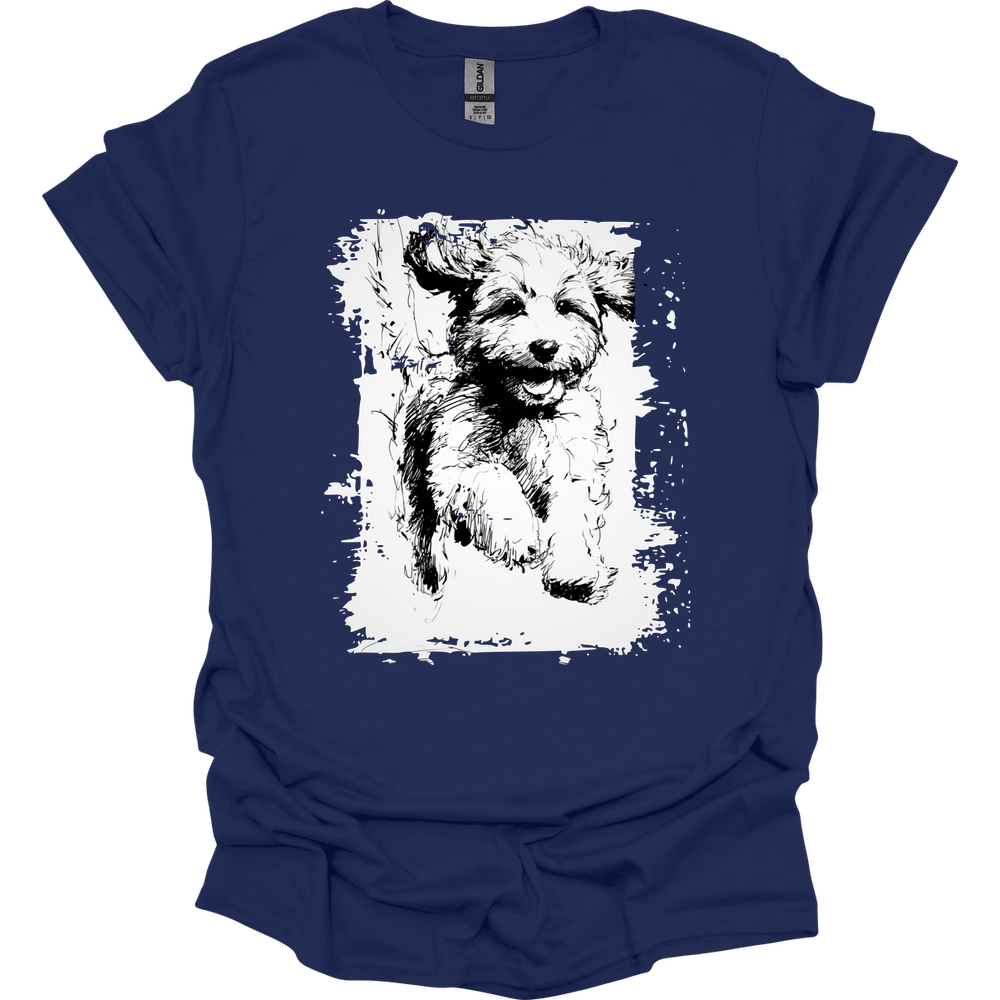 Cavapoo - Running Dog T-Shirt - Navy