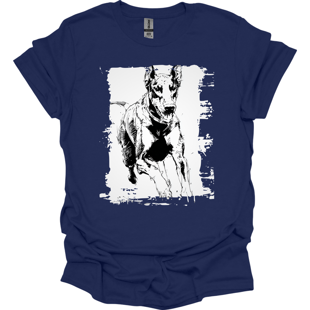 Doberman - Running Dog T-Shirt - Navy