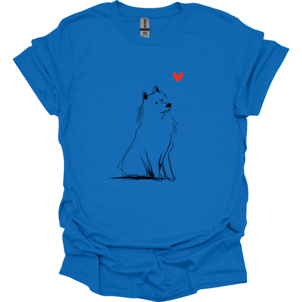 Samoyed - Sketch Dog T-Shirt - Royal