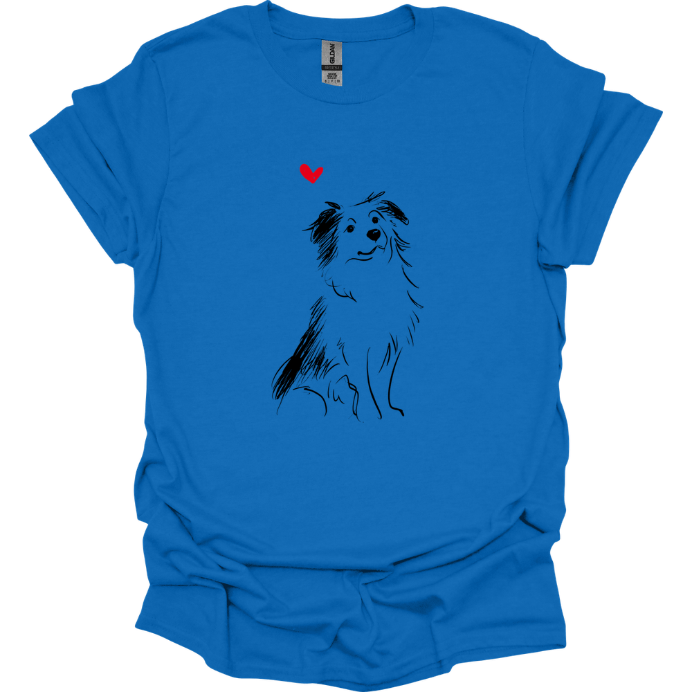 Miniature American Shepherd - Sketch Dog T-Shirt - Royal