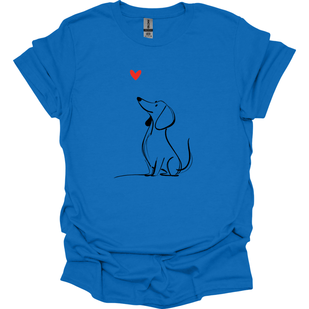 Dachshund - Sketch Dog T-Shirt - Royal