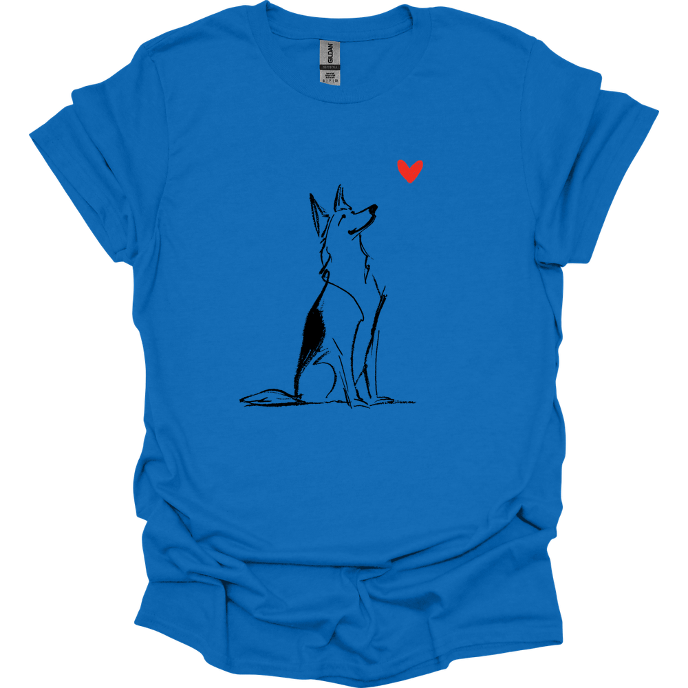 German Shepherd - Sketch Dog T-Shirt - Royal