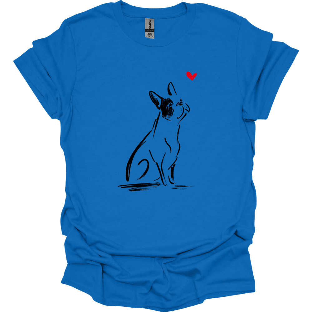Boston Terrier - Sketch Dog T-Shirt - Royal