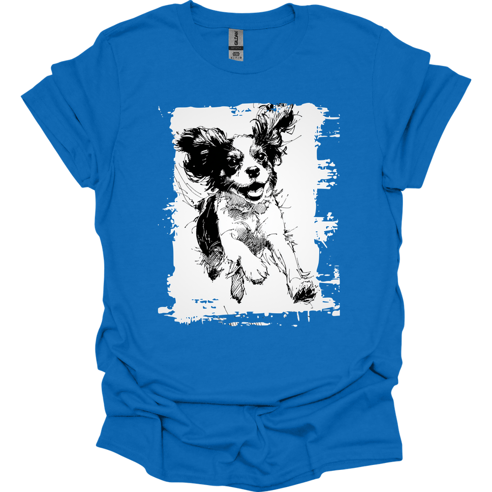 Cavalier King Charles Spaniel - Running Dog T-Shirt - Royal