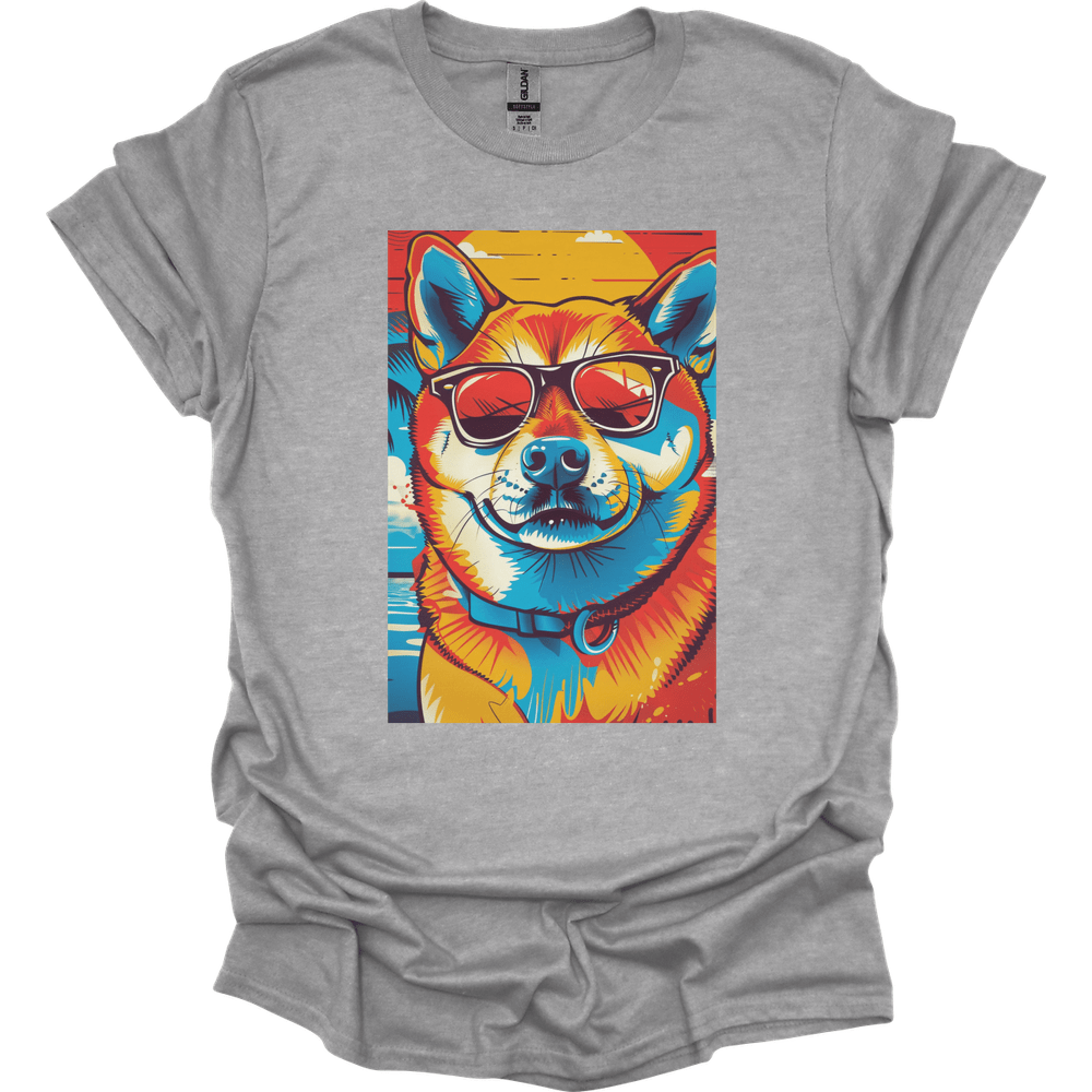 Shiba Inu - Summer Dog T-Shirt - Sport Grey