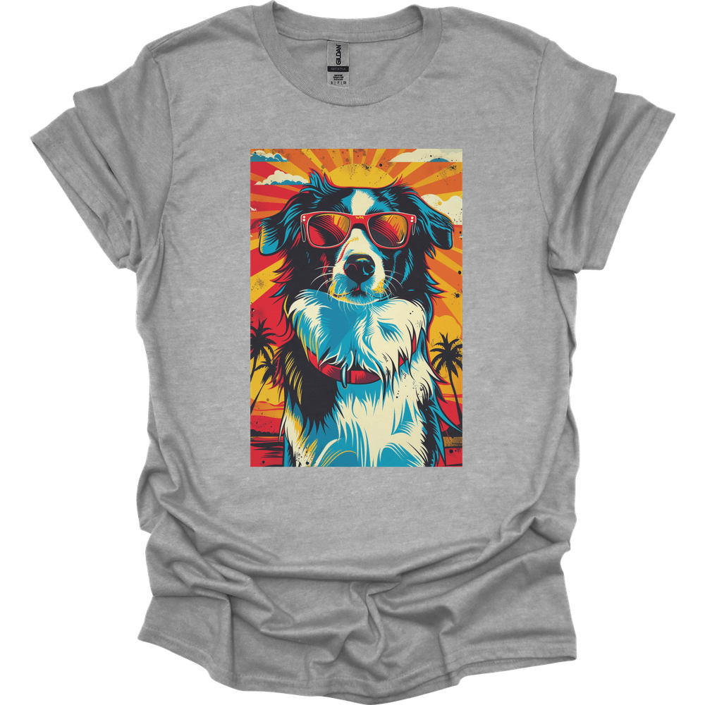 Border Collie - Summer Dog T-Shirt - Sport Grey