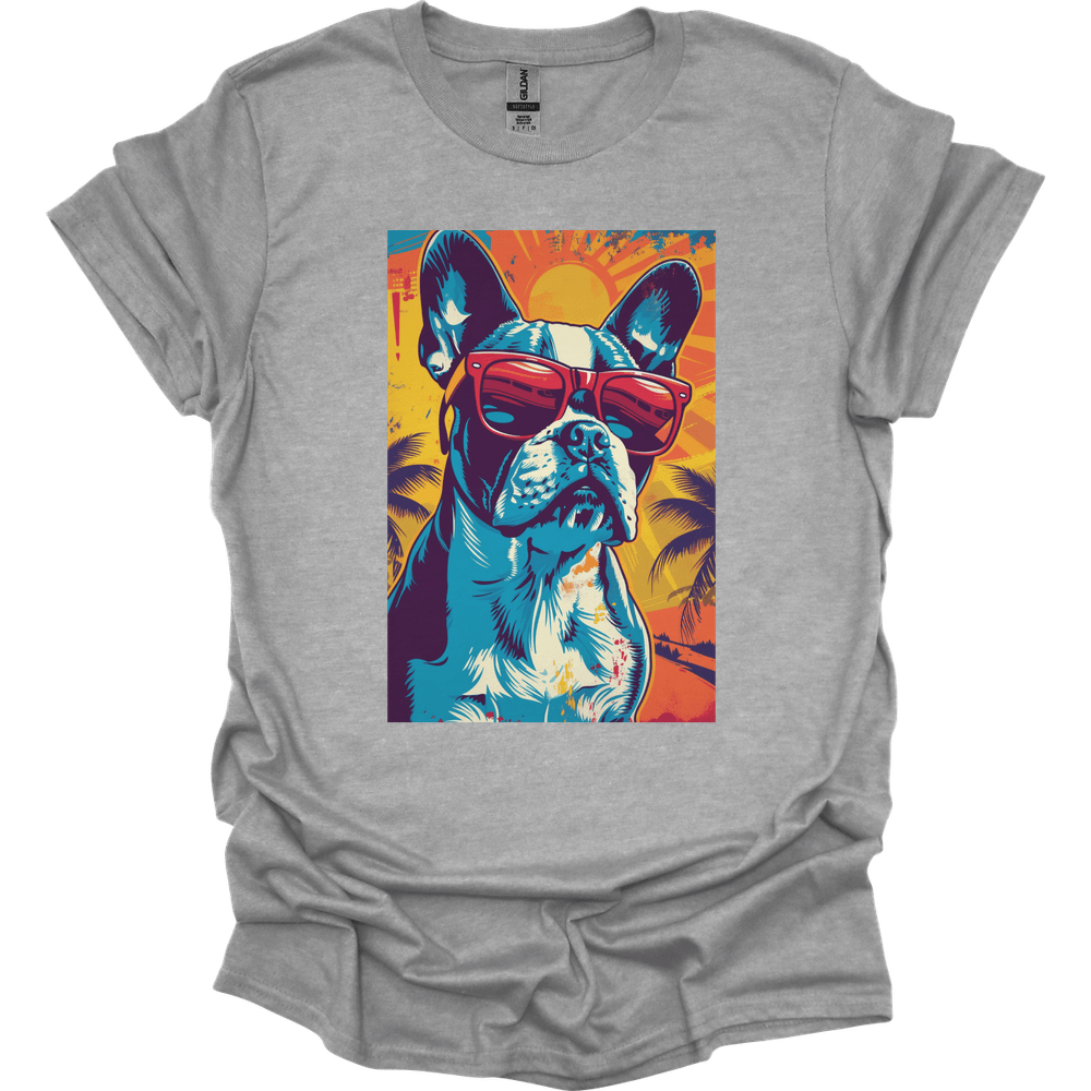 Boston Terrier - Summer Dog T-Shirt - Sport Grey