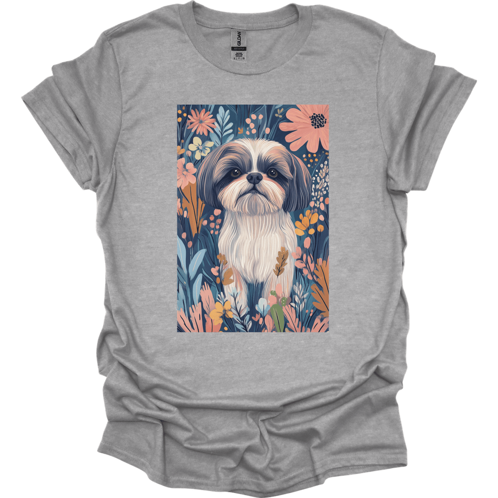 Shih Tzu - Boho Dog T-Shirt - Sport Grey