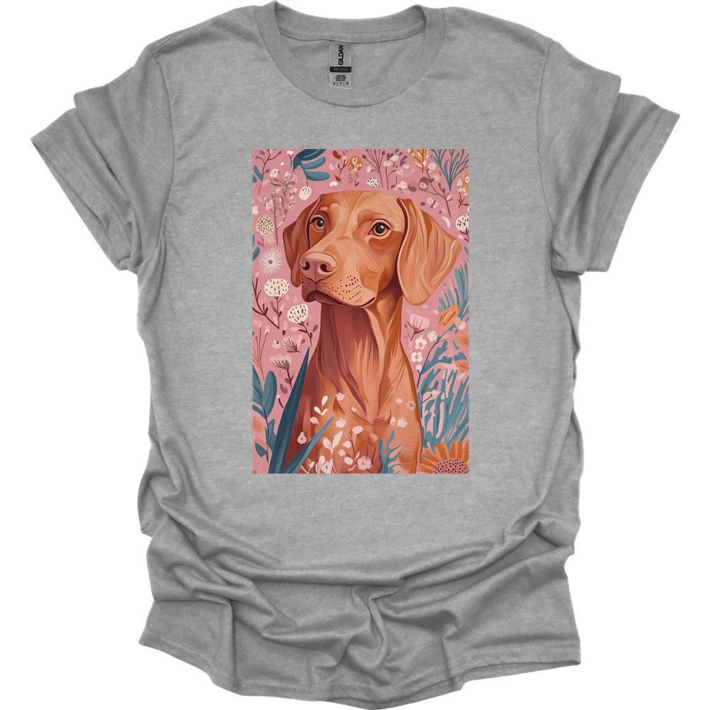 Vizsla - Boho Dog T-Shirt - Sport Grey