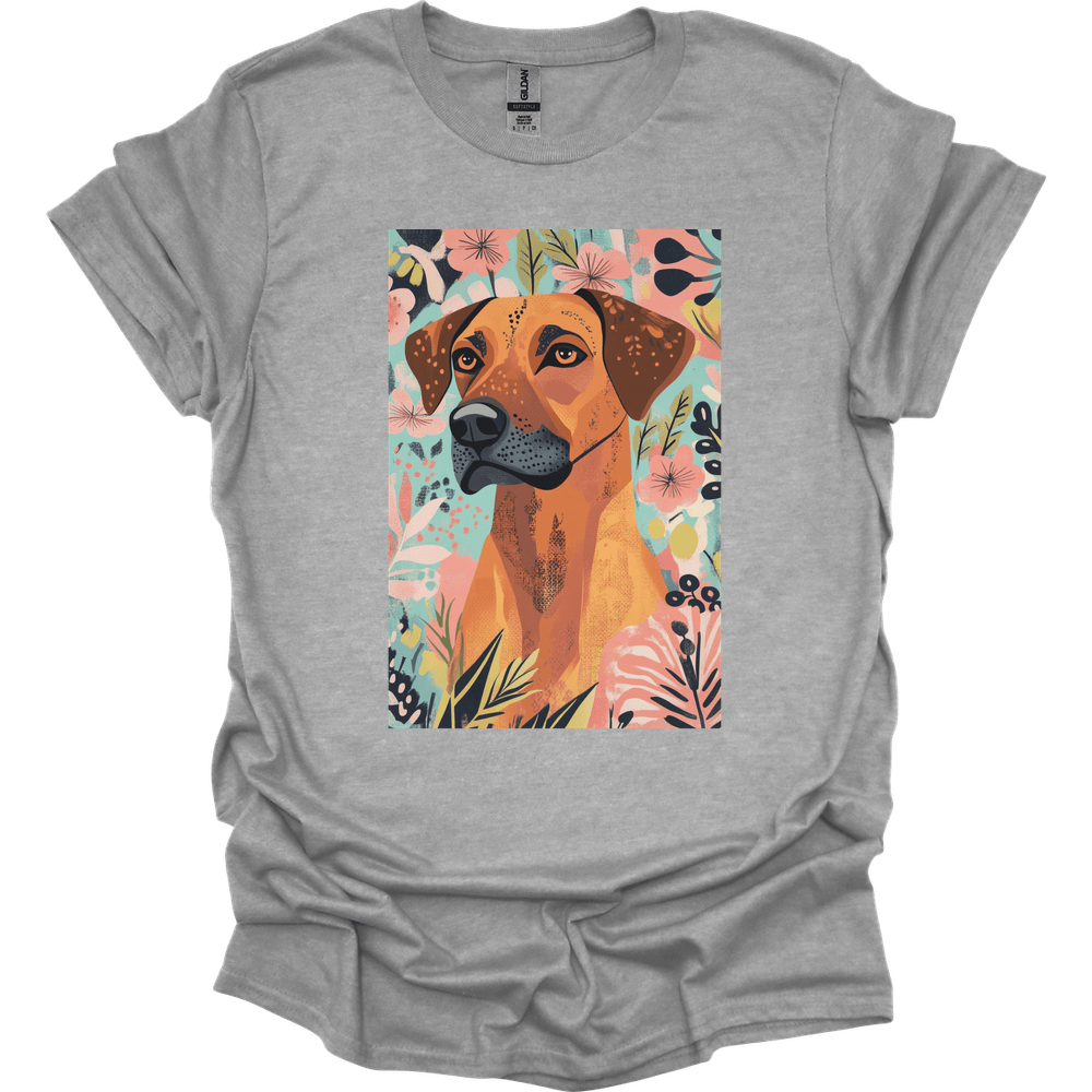 Rhodesian Ridgeback - Boho Dog T-Shirt - Sport Grey