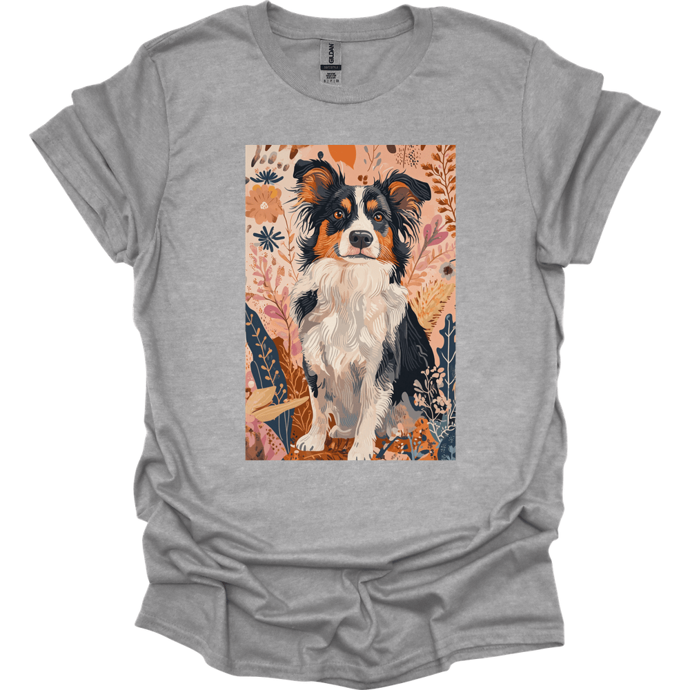 Miniature American Shepherd - Boho Dog T-Shirt - Sport Grey