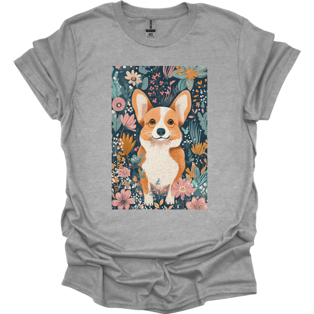 Pembroke Welsh Corgi - Boho Dog T-Shirt - Sport Grey