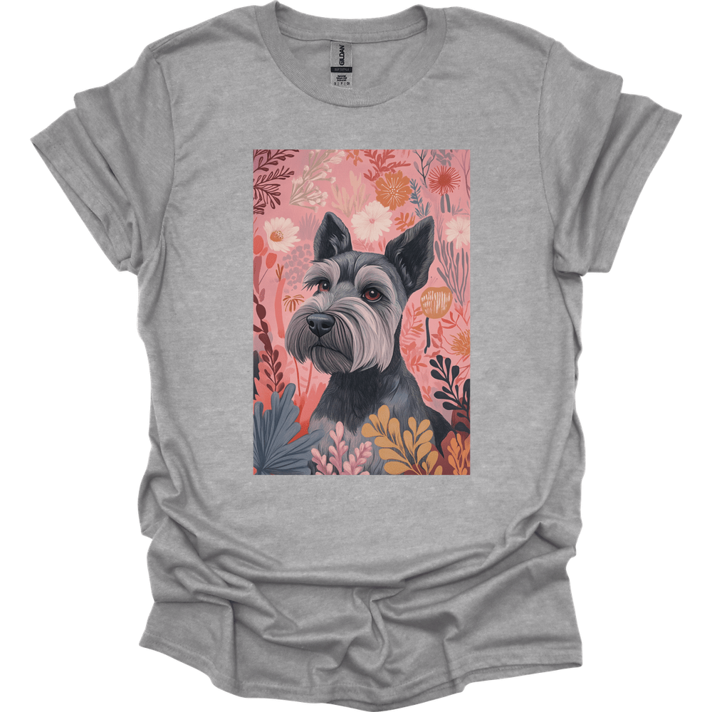 Miniature Schnauzer - Boho Dog T-Shirt - Sport Grey