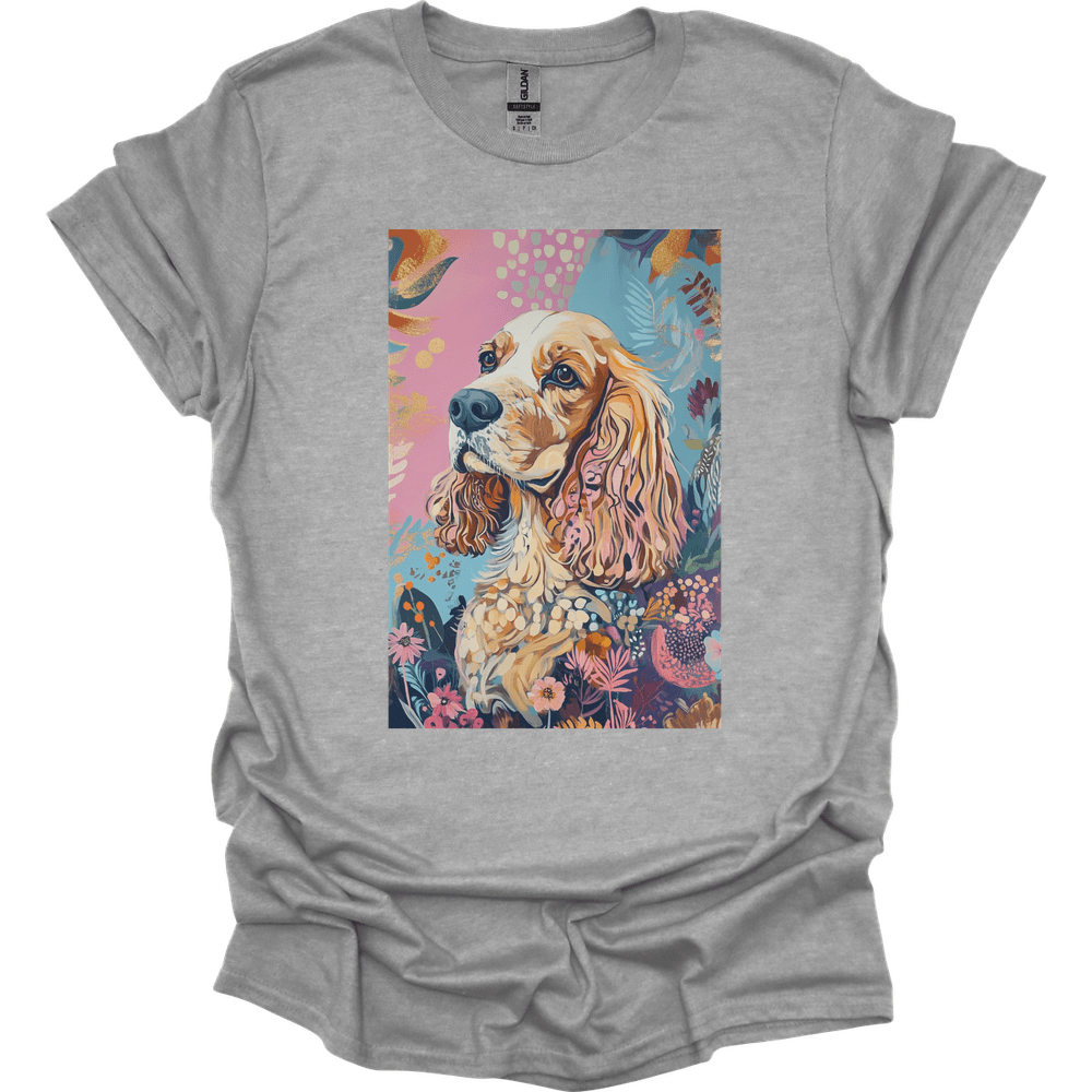 Cocker Spaniel - Boho Dog T-Shirt - Sport Grey