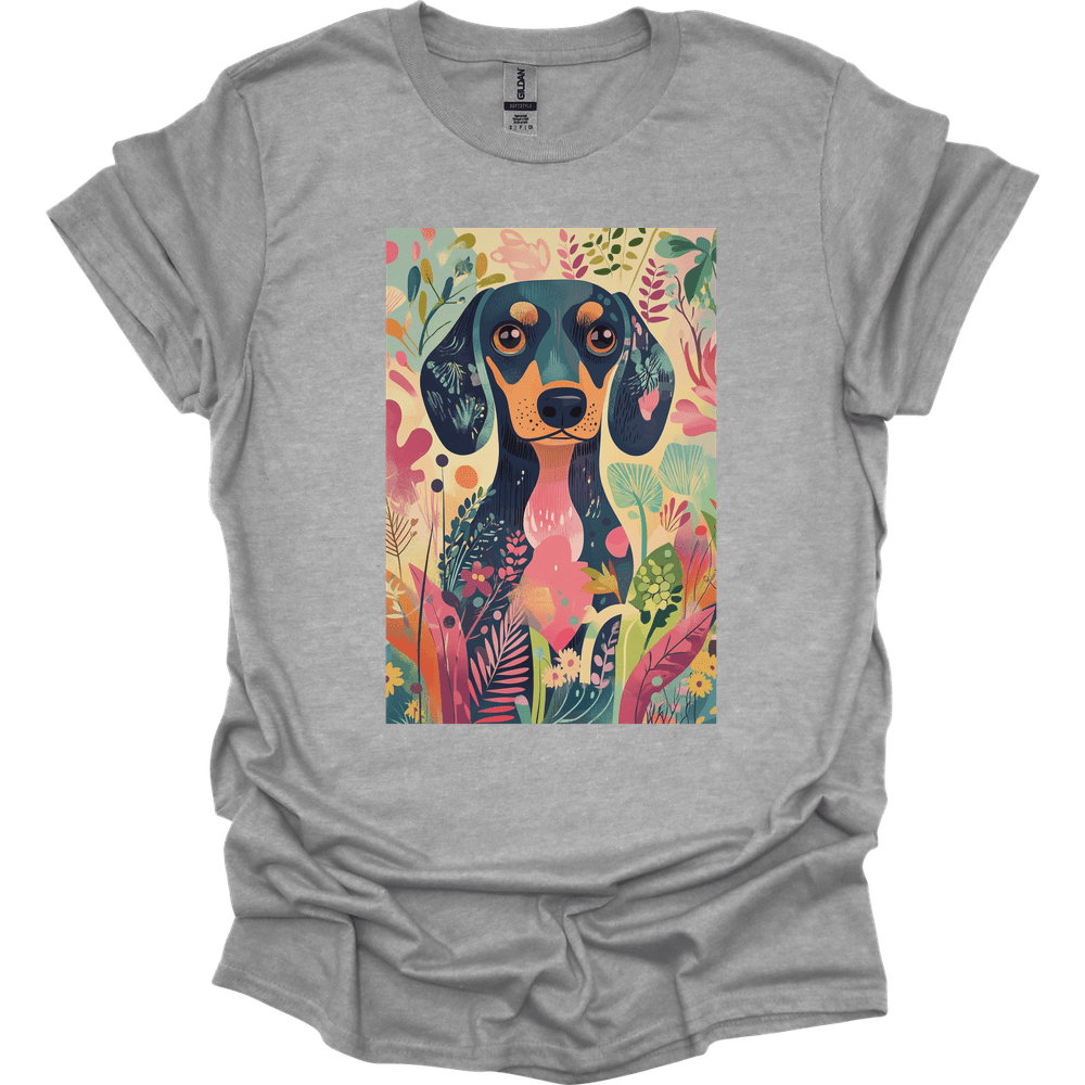 Dachshund - Boho Dog T-Shirt - Sport Grey