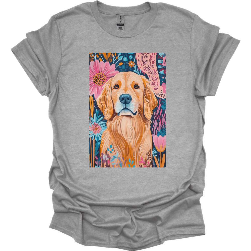 Golden Retriever - Boho Dog T-Shirt - Sport Grey