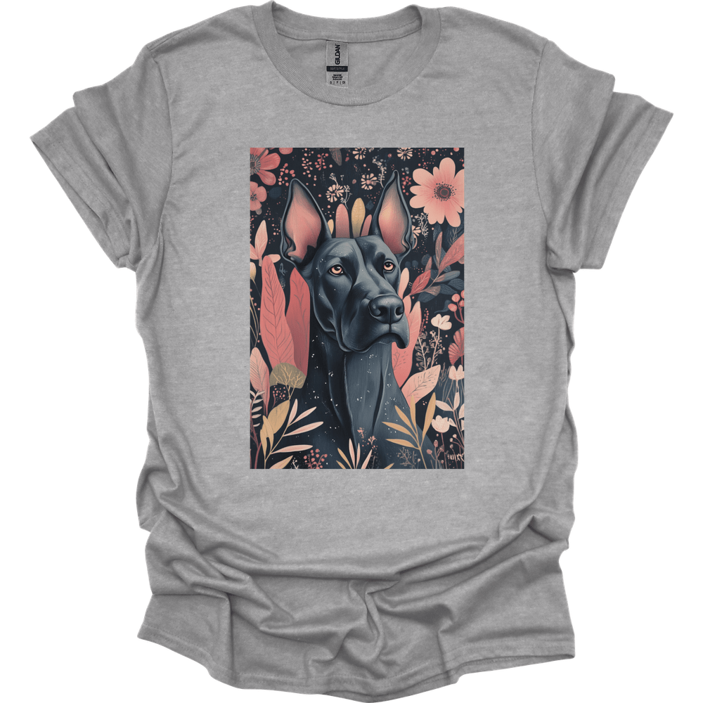 Great Dane - Boho Dog T-Shirt - Sport Grey