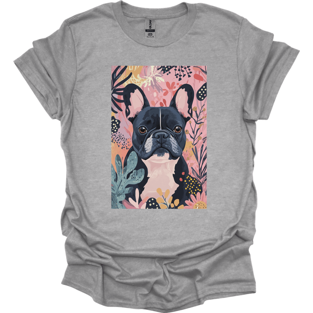 French Bulldog - Boho Dog T-Shirt - Sport Grey