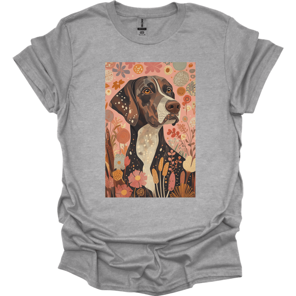 German Shorthaired Pointer - Boho Dog T-Shirt - Sport Grey