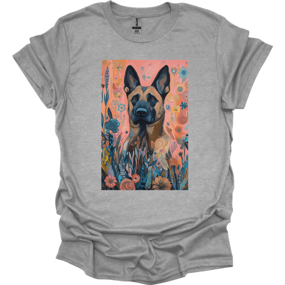 Dutch Shepherd - Boho Dog T-Shirt - Sport Grey