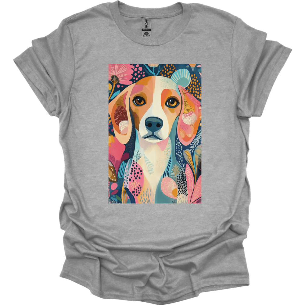 Beagle - Boho Dog T-Shirt - Sport Grey