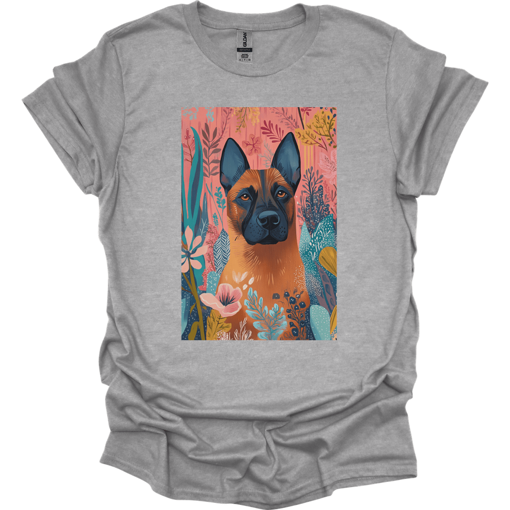 Beligian Malinois - Boho Dog T-Shirt - Sport Grey