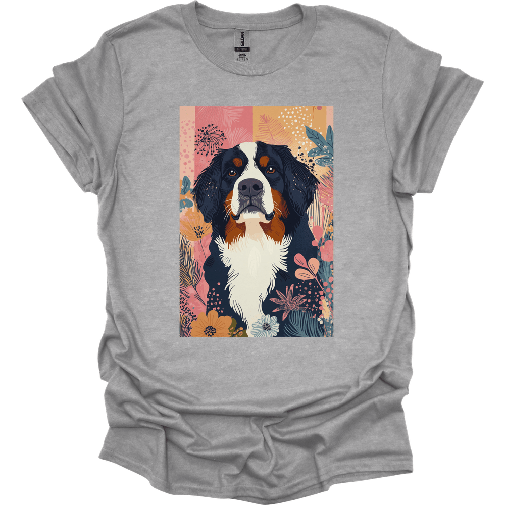 Bernese Mountain Dog - Boho Dog T-Shirt - Sport Grey