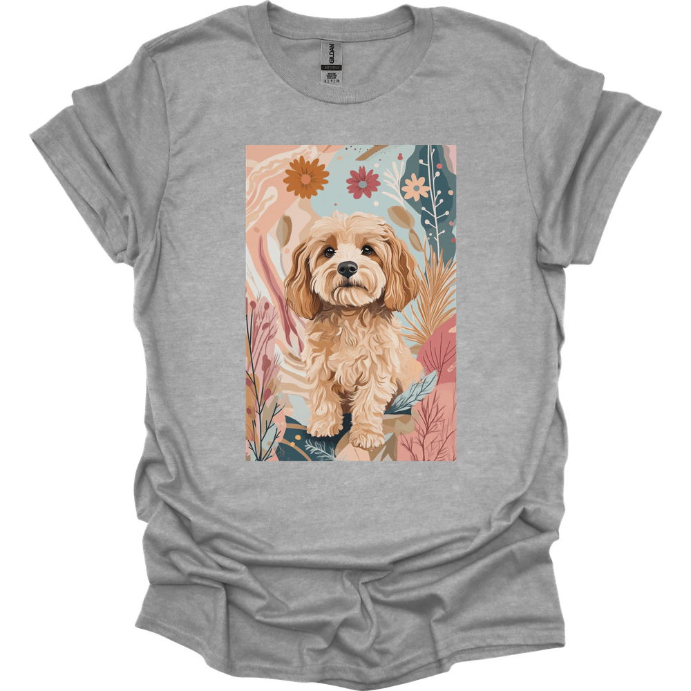 Cavapoo - Boho Dog T-Shirt - Sport Grey