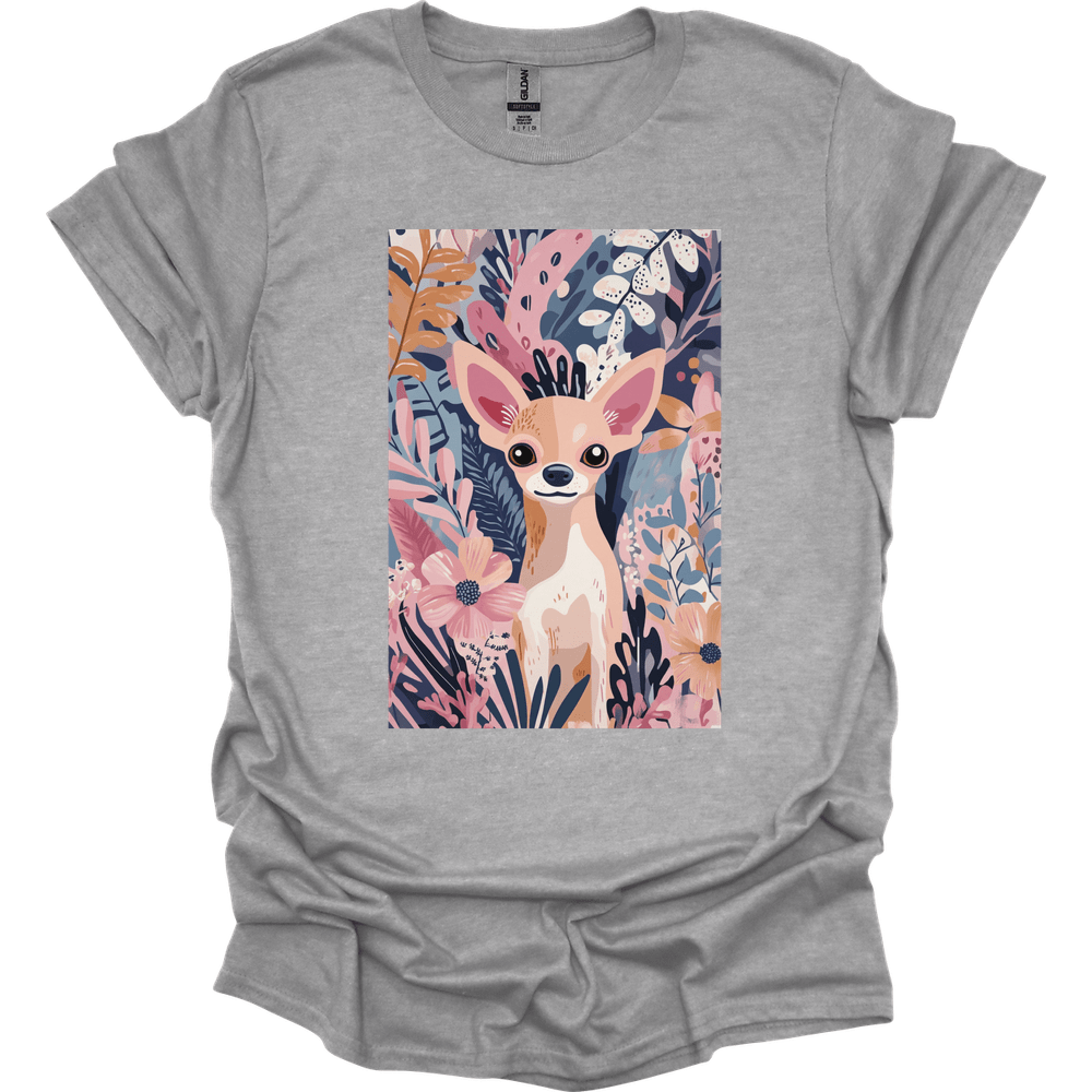 Chihuahua - Boho Dog T-Shirt - Sport Grey