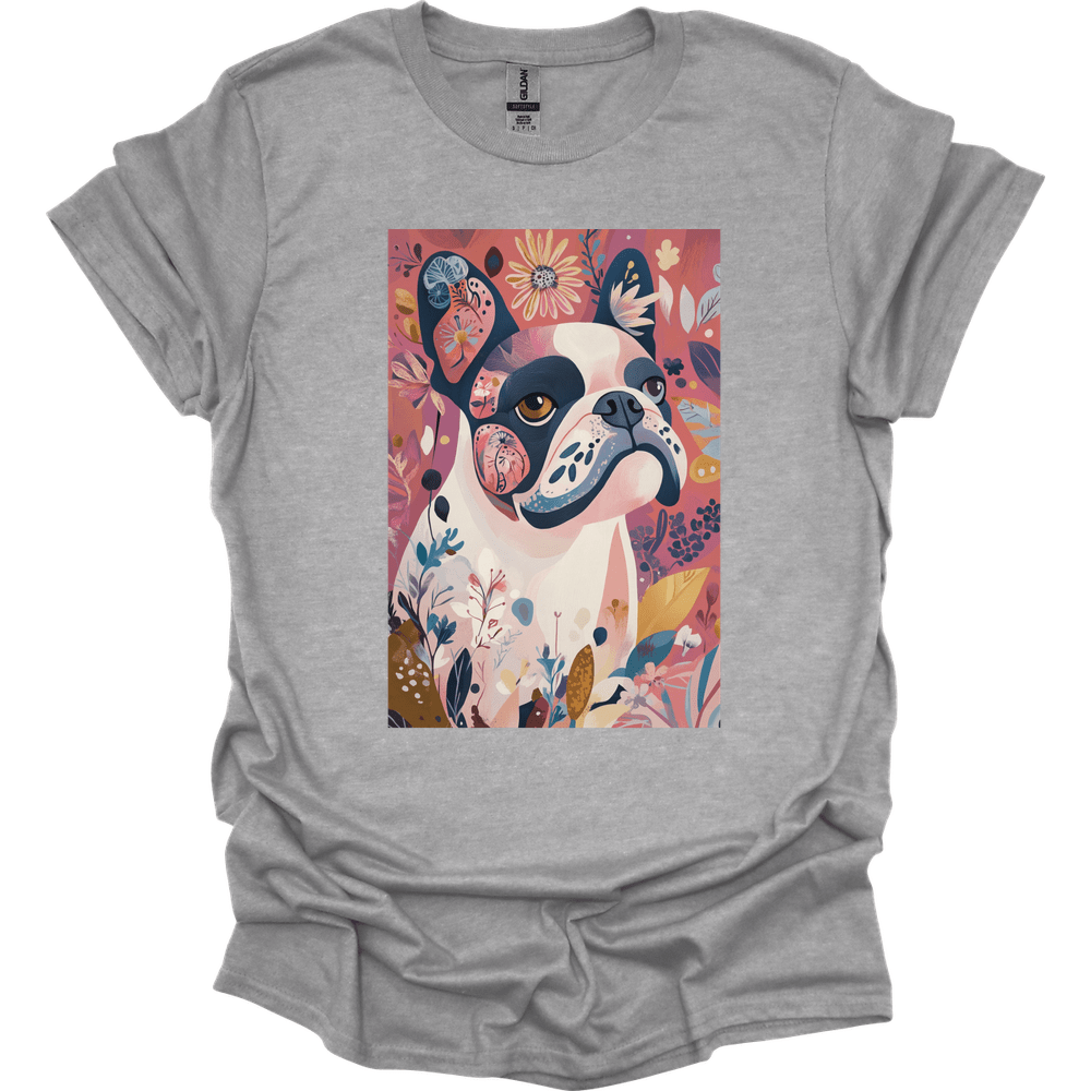 Bulldog - Boho Dog T-Shirt - Sport Grey