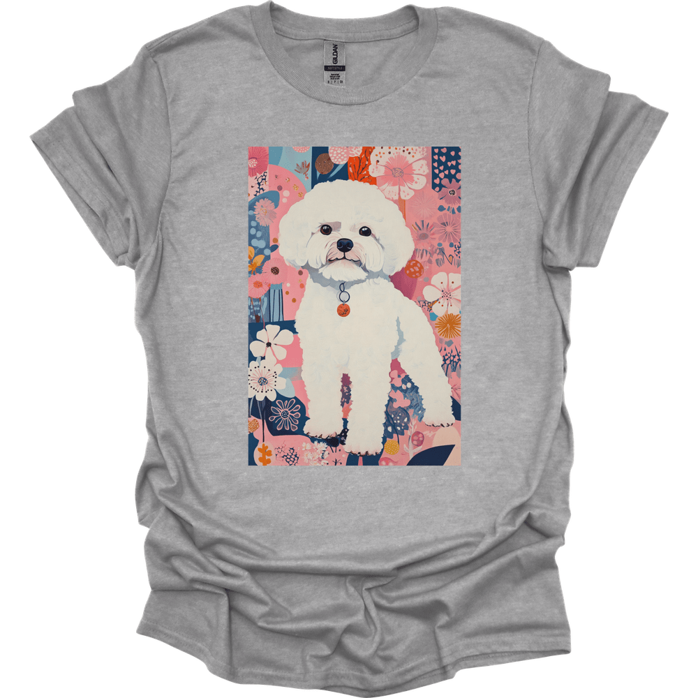 Bichon Frise - Boho Dog T-Shirt - Sport Grey