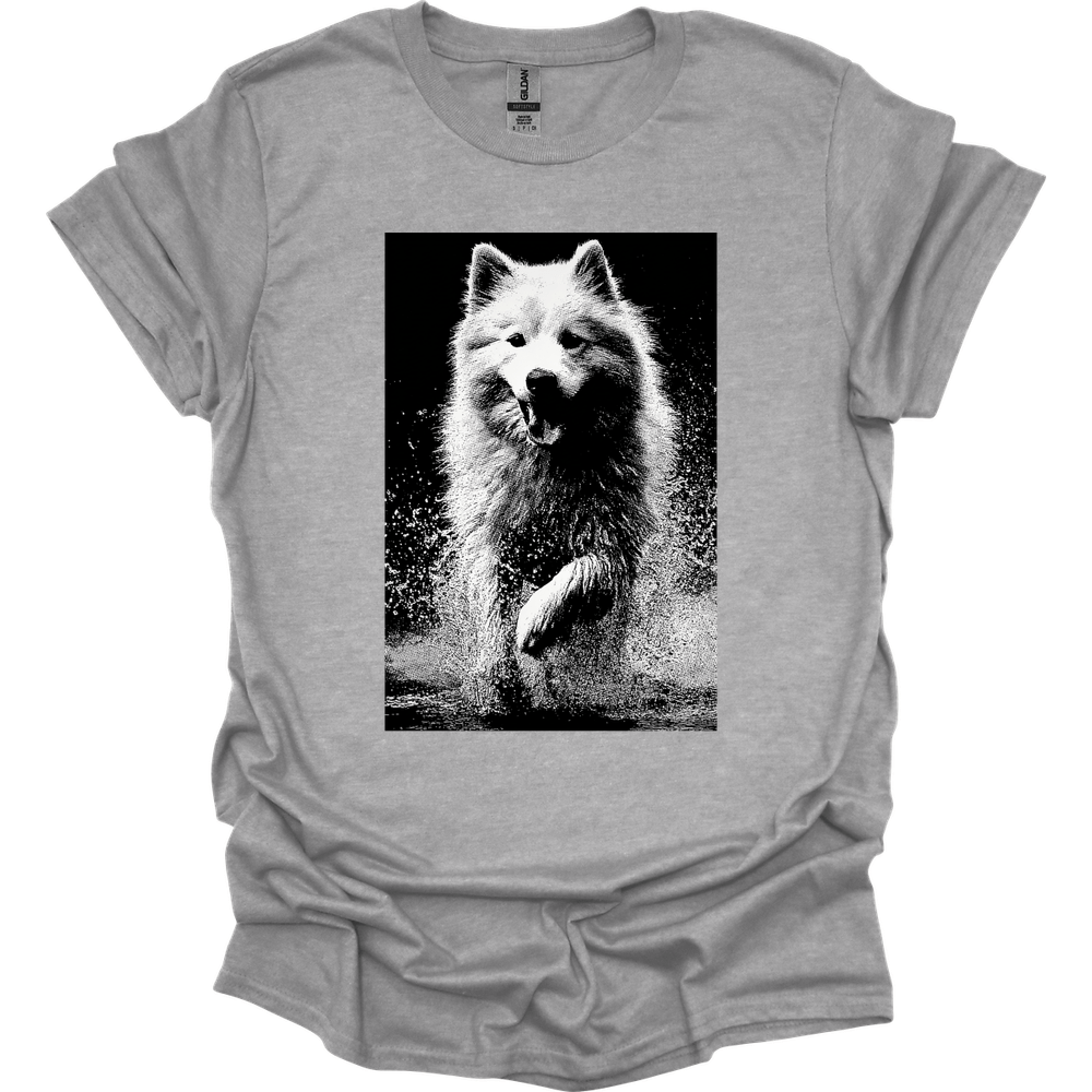 Samoyed - Puddle Dog T-Shirt - Sport Grey