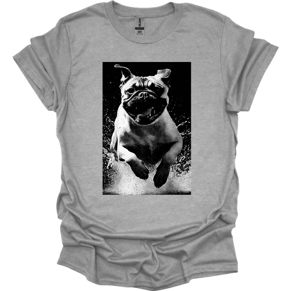 Pug - Puddle Dog T-Shirt - Sport Grey