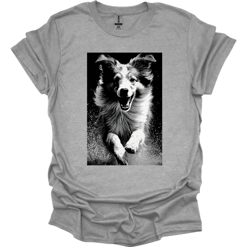 Shetland Sheepdog - Puddle Dog T-Shirt - Sport Grey