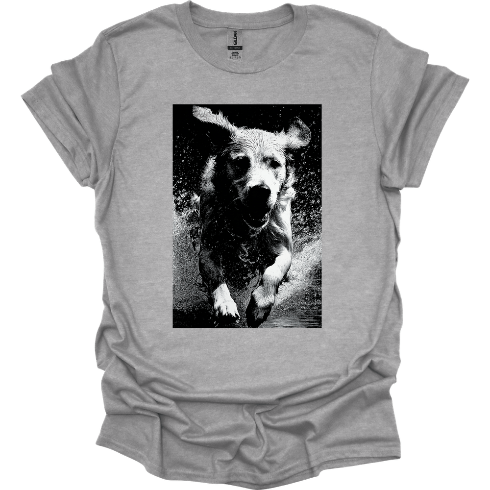 Golden Retriever - Puddle Dog T-Shirt - Sport Grey
