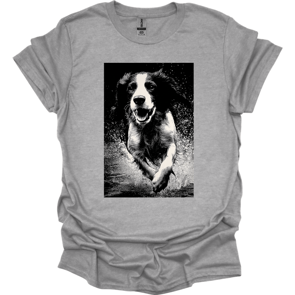 English Springer Spaniel - Puddle Dog T-Shirt - Sport Grey