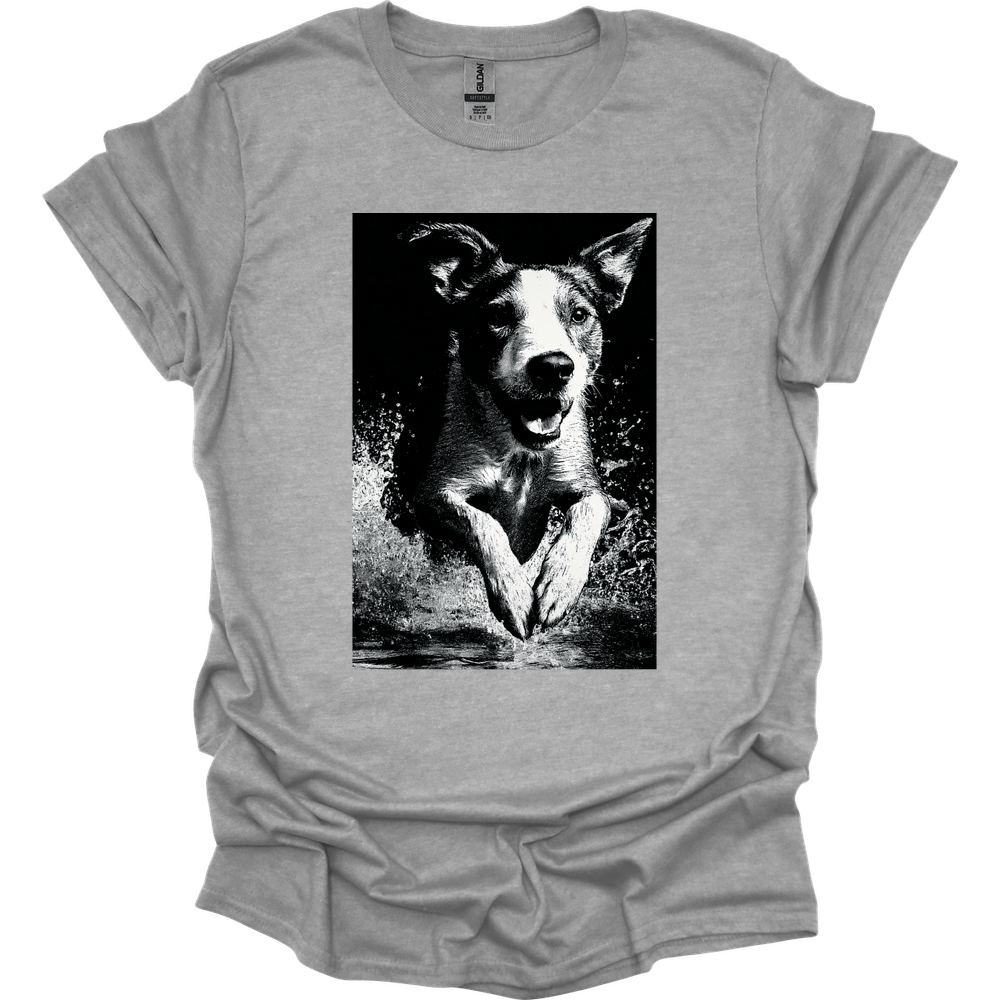 Brittany - Puddle Dog T-Shirt - Sport Grey