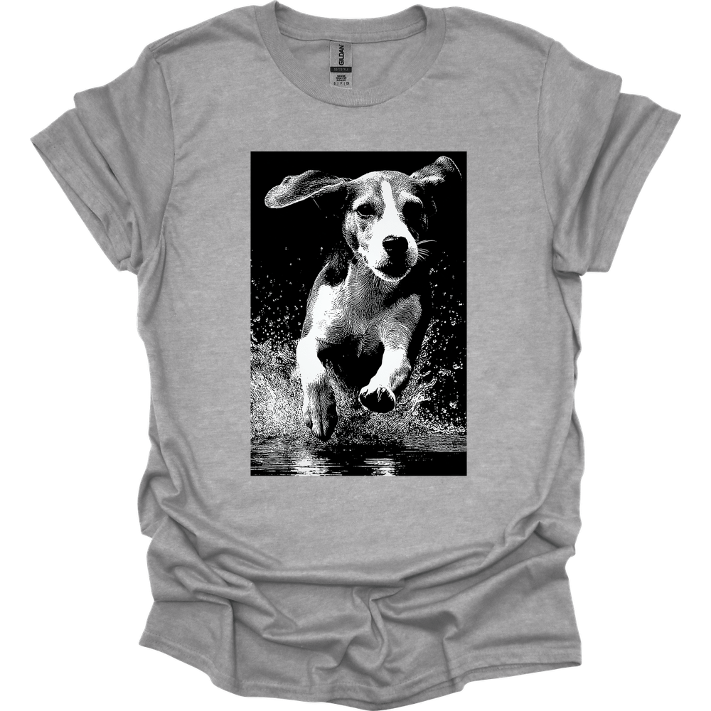 Beagle - Puddle Dog T-Shirt - Sport Grey