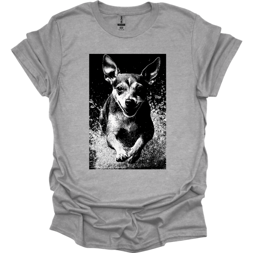 Chihuahua - Puddle Dog T-Shirt - Sport Grey