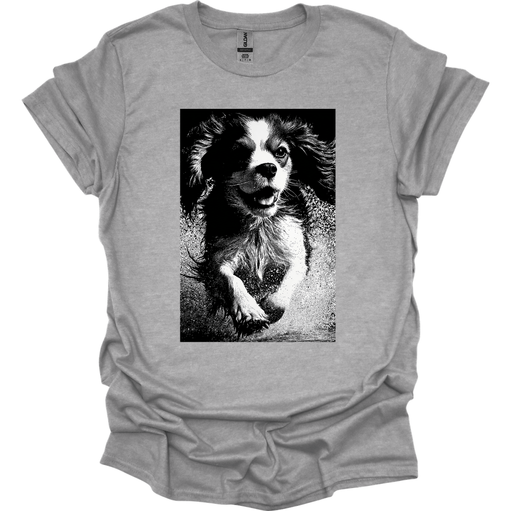 Cavalier King Charles Spaniel - Puddle Dog T-Shirt - Sport Grey