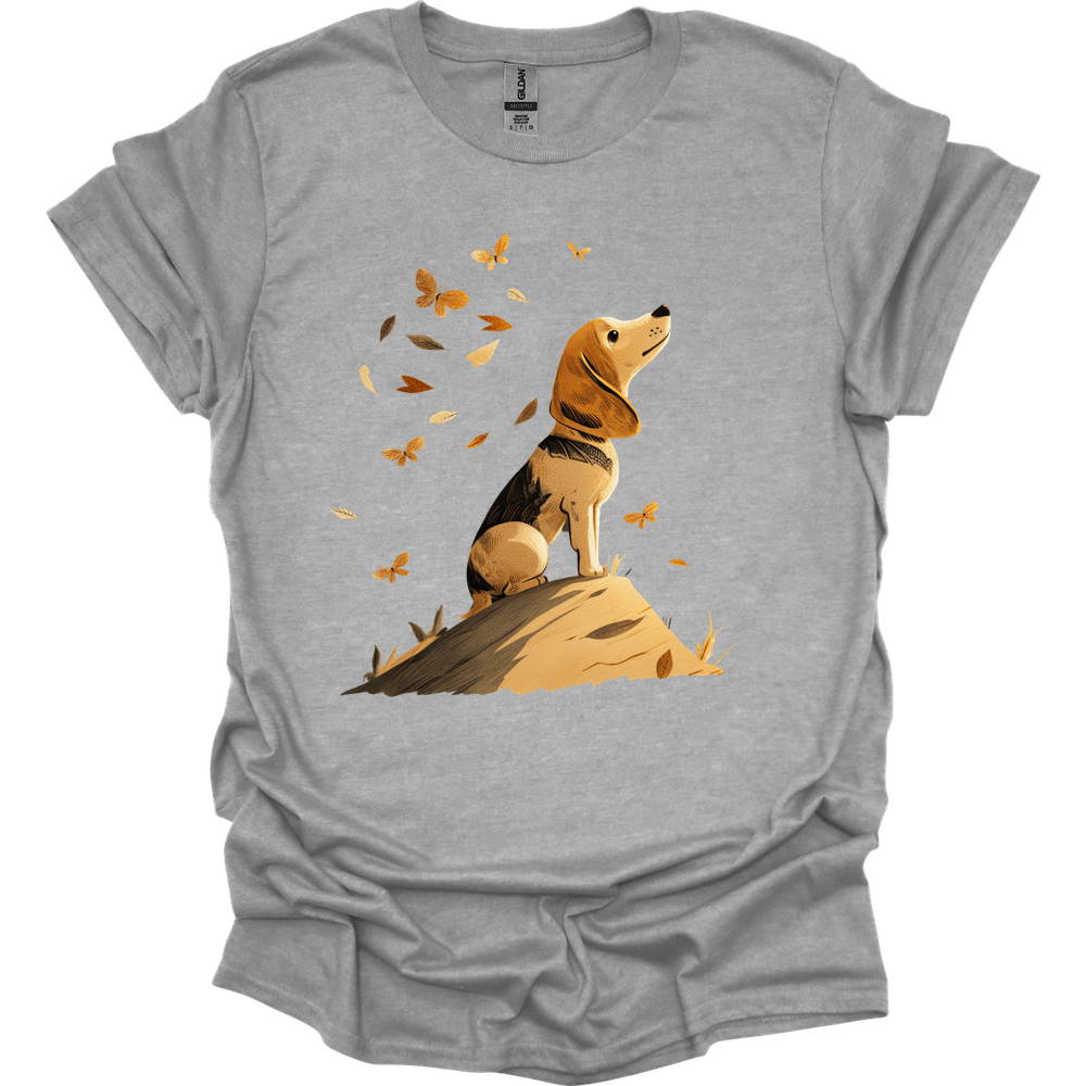 Beagle - Fall Dog T-Shirt - Sport Grey