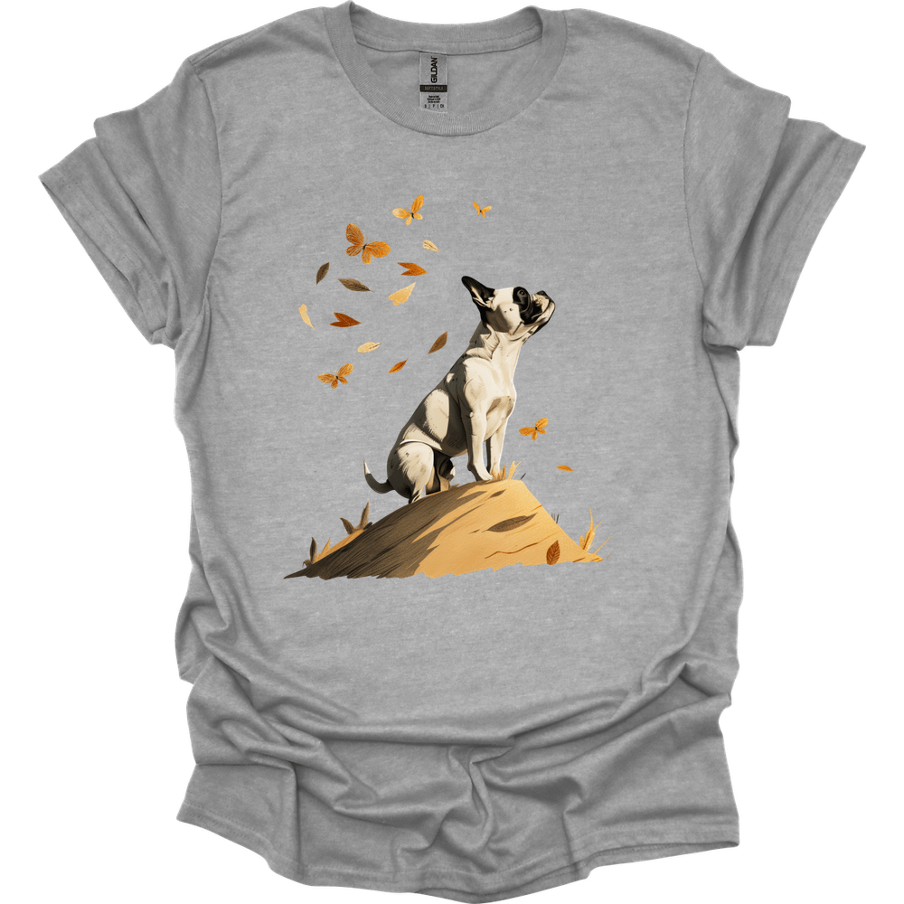 Boston Terrier - Fall Dog T-Shirt - Sport Grey