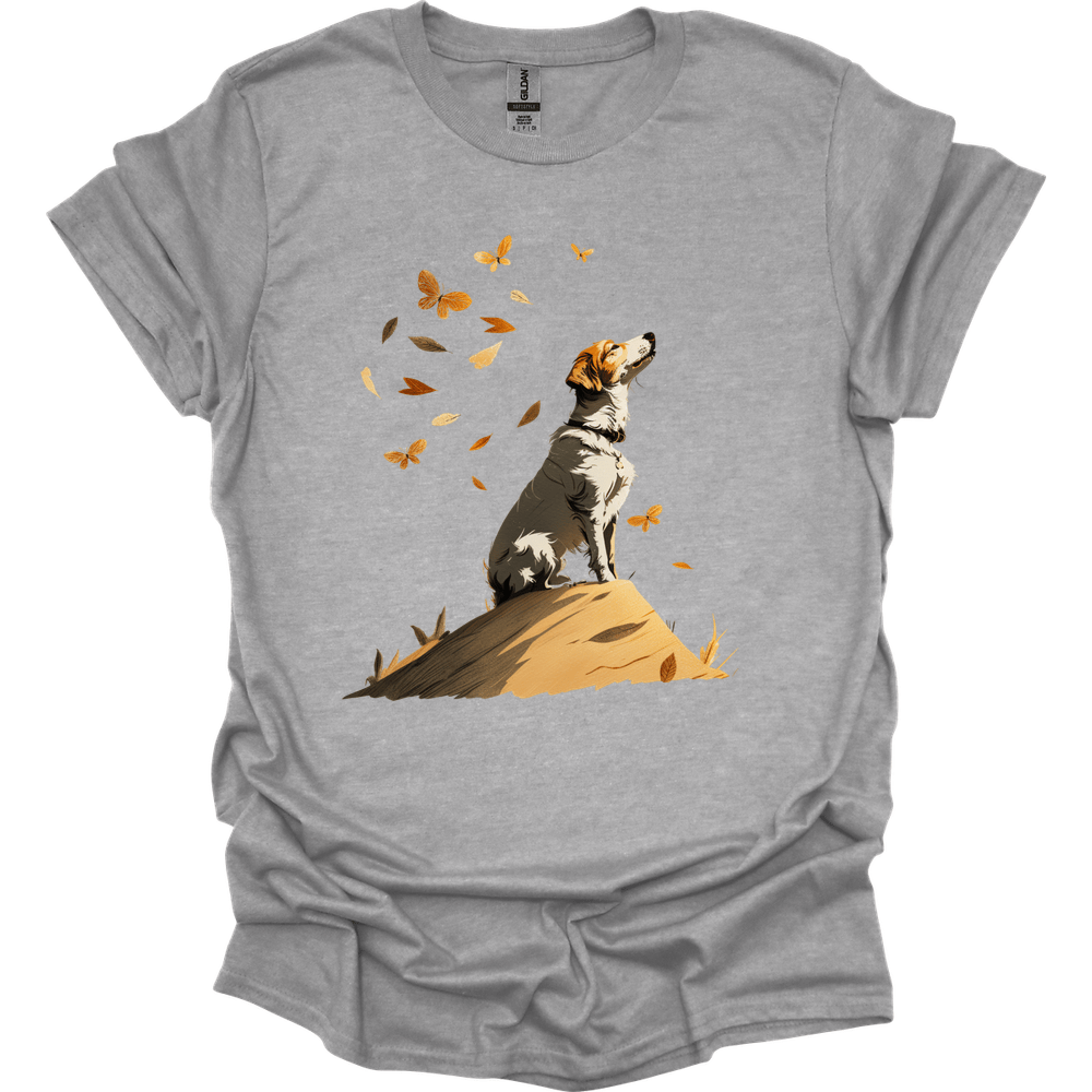 Brittany - Fall Dog T-Shirt - Sport Grey