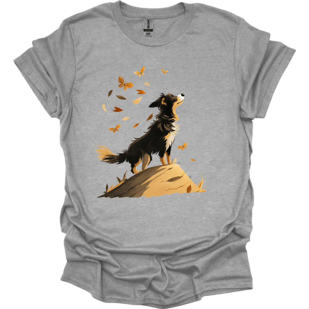 Australian Shepherd - Fall Dog T-Shirt - Sport Grey
